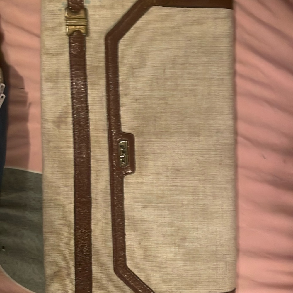 Chic Cream and Brown Women's Clutch